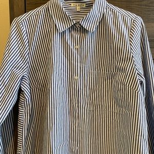 Rag Poets blue pin striped blouse